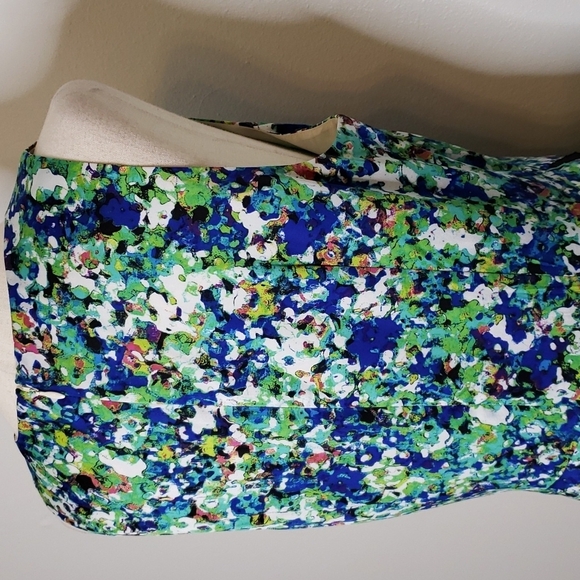 Ann Taylor High to Low A Line Dress Watercolor Casual Office Preppy Designer - Picture 13 of 15